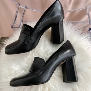 Fabrizio Chini calfskin leather loafer heels